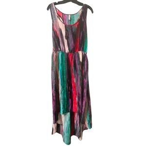 Xhilaration Pink Red Sundress Scoop Neck High Low